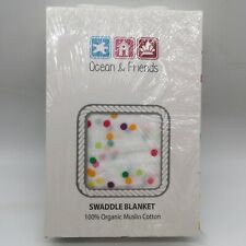 Ocean & Friends 100% Organic Muslim Cotton Swaddle Baby Blanket New / Sealed