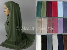 Semi Maxi Cotton Jersey Hijab Scarf Muslim Headcover Silver Stones 170X70 CM