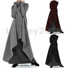US STOCK Women Party Gown Muslim Kaftan High Low Sweater Jumper Long Shirt Dress